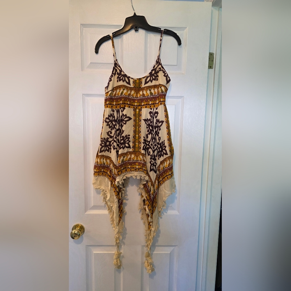 Angie Cream and Brown Patterned Camisole